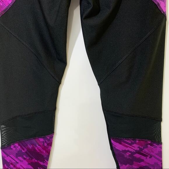 RBX Workout Running Leggings Black Mesh & Pink Purple Medium NWT - Picture 8 of 12